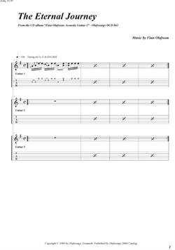 "The Eternal Journey" by Finn Olafsson<BR>Album: "Acoustic Guitar 1"<BR>PDF sheet music / TAB for download<BR>Standard guitar tuning: E-A-D-G-B-E