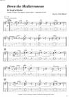 "Down the Mediterranean" by Finn Olafsson<BR>Album: "Acoustic Guitar 2"<BR>PDF sheet music / TAB for download<BR>Alternative guitar tuning: D-G-D-G-B-D