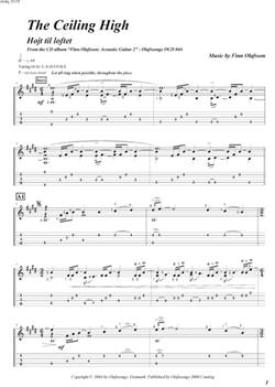 "The Ceiling High" by Finn Olafsson<BR>Album: "Acoustic Guitar 2"<BR>PDF sheet music / TAB for download<BR>Alternative guitar tuning: E-A-D-F#-B-E