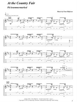 "At The Country Fair" by Finn Olafsson<BR>Album: "Music From North Sealand"<BR>PDF sheet music / TAB for download<BR>Guitar tuning: D-A-D-G-A-D