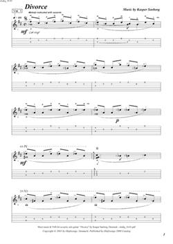 "Divorce\' by Kasper Søeborg<BR>Album: "Levitation"<BR>PDF sheet music / TAB for download<BR>Standard guitar tuning: E-A-D-G-B-E