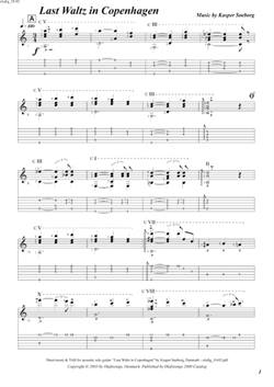 "Last Waltz in Copenhagen\' by Kasper Søeborg<BR>Album: "Levitation"<BR>PDF sheet music / TAB for download<BR>Standard guitar tuning: E-A-D-G-B-E