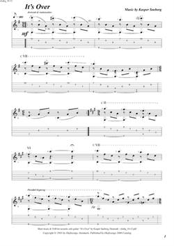 "It\'s Over\' by Kasper Søeborg<BR>Album: "Levitation"<BR>PDF sheet music / TAB for download<BR>Standard tuning: E-A-D-G-B-E