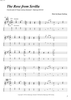 "The Rose from Sevilla\' by Kasper Søeborg<BR>Album: "Realization"<BR>PDF sheet music / TAB for download<BR>Standard guitar tuning: E-A-D-G-B-E