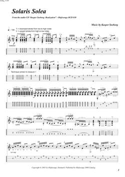 "Solaris Solea\' by Kasper Søeborg<BR>Album: "Realization"<BR>PDF sheet music / TAB for download<BR>Standard guitar tuning: E-A-D-G-B-E