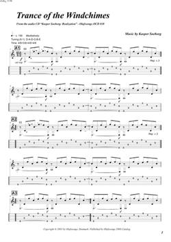 "Trance of the Windchimes\' by Kasper Søeborg<BR>Album: "Realization"<BR>PDF sheet music / TAB for download<BR>Standard guitar tuning: E-A-D-G-B-E