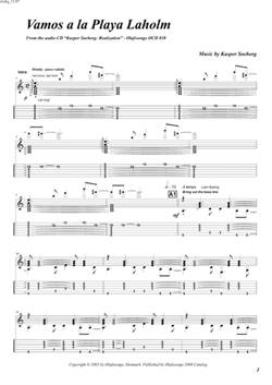 "Vamos a la Playa Laholm\' by Kasper Søeborg<BR>Album: "Realization"<BR>PDF sheet music / TAB for download<BR>Standard guitar tuning: E-A-D-G-B-E