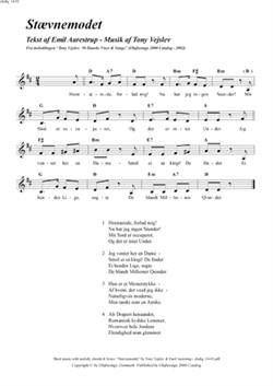 "Stævnemødet"<BR>Af Tony Vejslev & Emil Aarestrup<BR>Fra melodibogen "50 Danske Viser & Sange"<BR>PDF noder til download