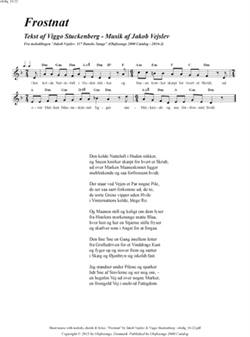 "Frostnat"<BR>Af Jakob Vejslev & Viggo Stuckenberg<BR>Fra melodibogen "117 Danske Sange"<BR>PDF noder til download